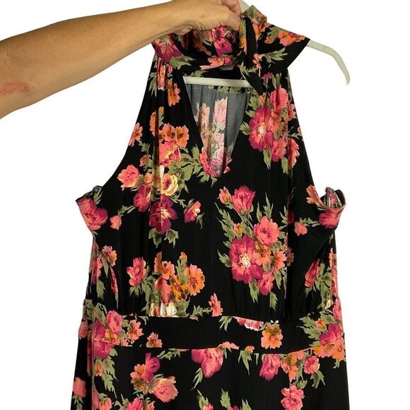 Lane Bryant Plus Size 26/28 Floral Maxi Dress, NWT, Ties at back of neck - Picture 9 of 15